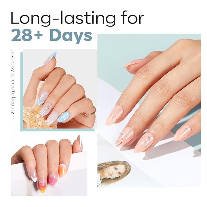 modelones Short Almond Fake Nail Tips - 510Pcs Full Matte Gel Tips Pre-shaped Full Cover Clear Acrylic Gel Kit False Press on Nails for Extension DIY Salon 15Sizes