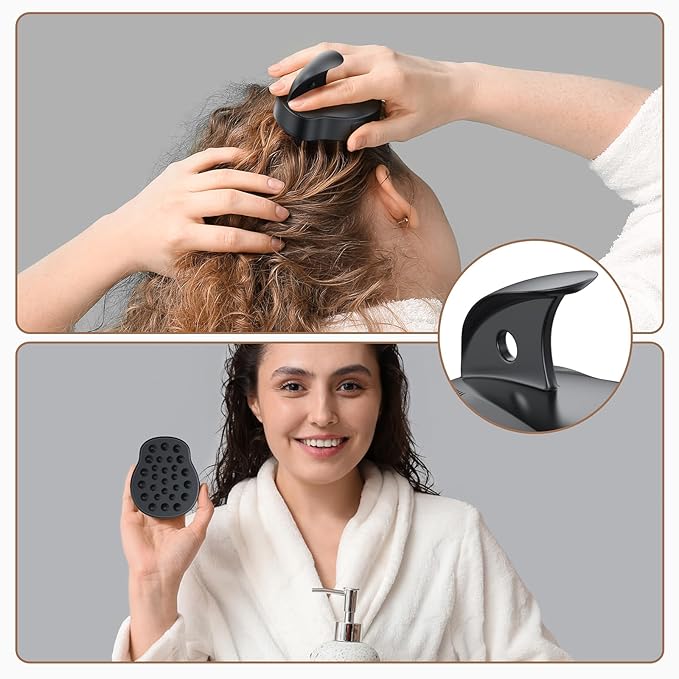 Electric Scalp Massager Hair Growth Brush with Soft Silicone Bristles,Head Scalp Massager for Relax,3-Level Vibration,IPX6 Waterproof for Hair Growth & Dandruff Removal Mothers Day Gifts(Black)