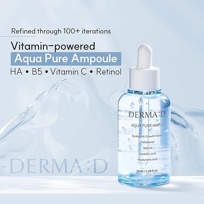 Aqua Pure Ampoule – Lightweight Hydrating Korean Face Serum with Multi-Weight Hyaluronic Acid & Panthenol. Fast-Absorbing, Non-Sticky K-Beauty Skincare for All Skin Types, 1.69 fl oz