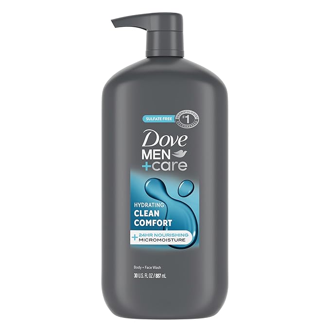 DOVE MEN + CARE Body and Face Wash Hydrating Clean Comfort Men's Body Wash with 24-Hour Nourishing Micromoisture Technology 30 oz