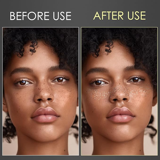 12 Sheets Silver Glitter Freckles Face Tattoo, Face Glitter Makeup Patches, Glow Up Freckle Makeup Patches Cosmetic Glitter for Face