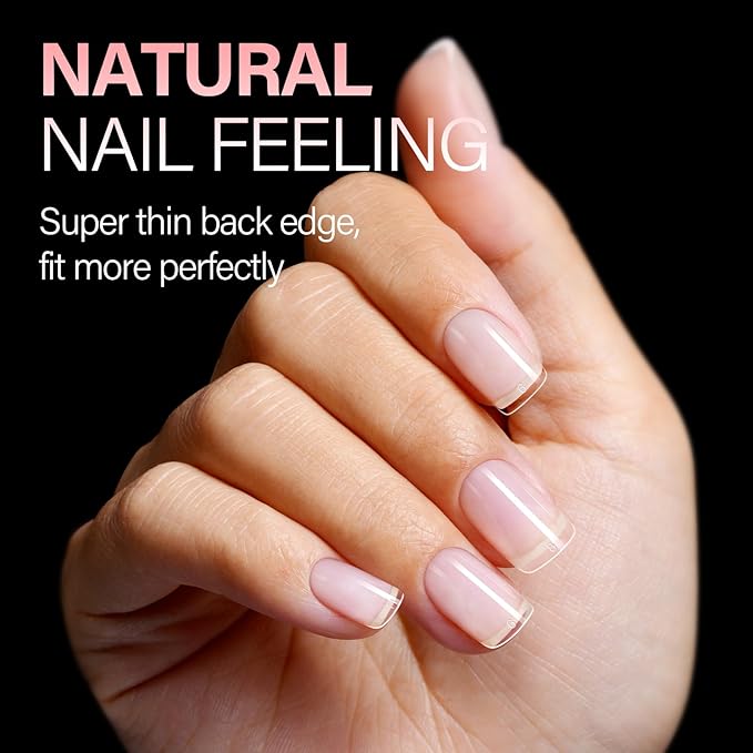 AILLSA Extra Short Square Nail Tips - 240pcs Thickened Pre-filed False Nail Tips Half Matte Nails Tips, Fake Nails for Gift