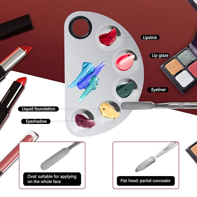 Makeup Mixing Palette, Premium Stainless Steel Cosmetic Makeup