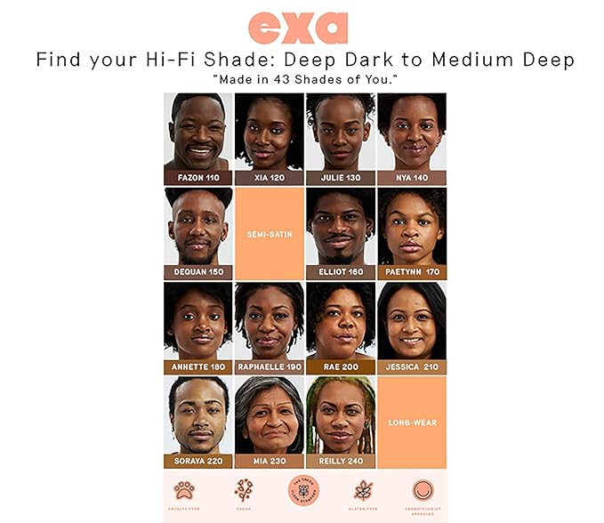 Exa Beauty - Natural High Fidelity Foundation | Clean, Vegan, Cruelty-Free Makeup (Stefania 470)