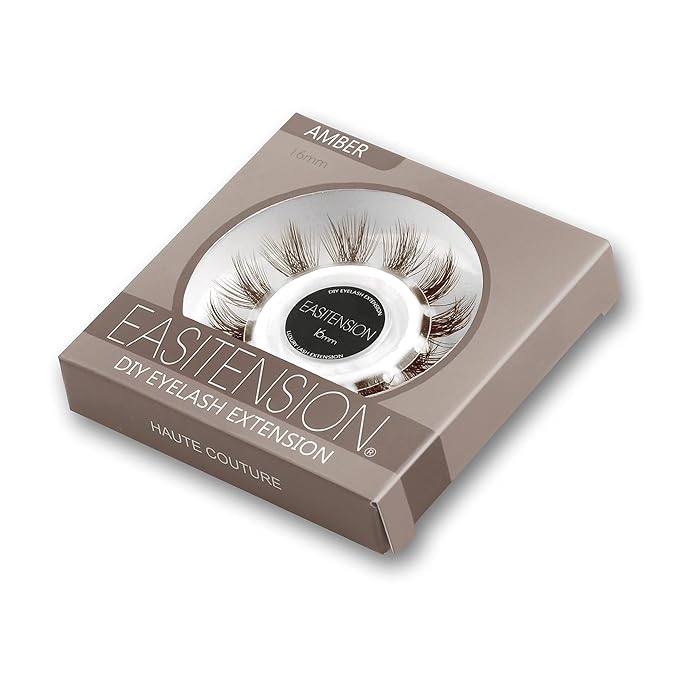 DIY Eyelash Extension, 3D Effect Individual Melt Flare Lash Cluster Natural Lashes Set, Home Eyelash Extension, Lashes Pack (10MM-Amber)