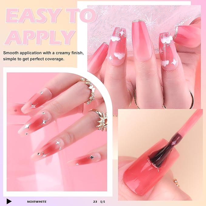 Jelly Gel Nail Polish Set, 12 PCS Autumn Sheer Nude Pink Jelly Nail Polish Gel Neutral Nail Art Design Korean Trend Icy Transparent Gel Nail Polish Kit UV LED Soak Off Gel Polish