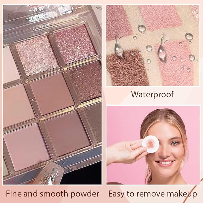 12 Girds Colorful Matte Shimmer Eyeshadow Palette for Eye Makeup,High Pigmented Eye Shadow Primers Powder Palet de sombras de ojos 12-C