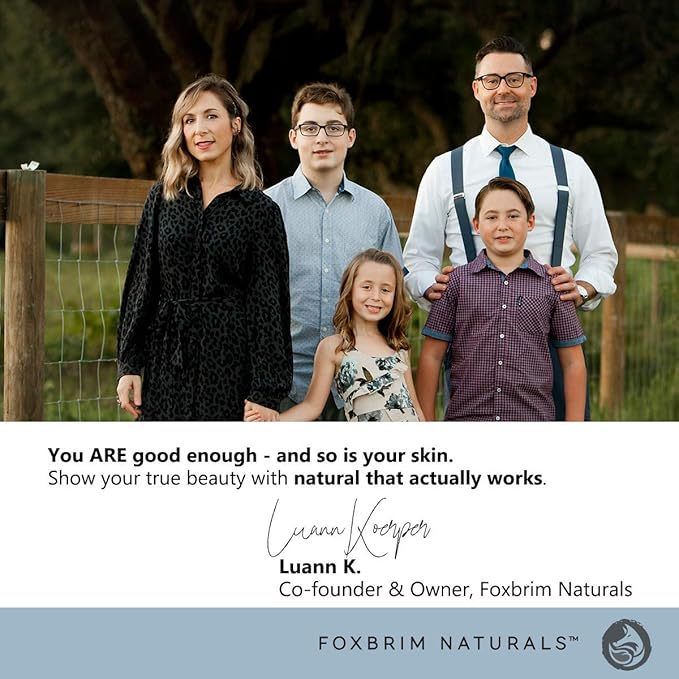 Foxbrim Naturals Vitamin C Face Serum 1oz – Stable Formula with Botanical Hyaluronic & Organic Jojoba for Dark Spots, Radiance, Hydration & Even Tone – Vegan Clean Beauty for Sensitive Skin, USA-Made