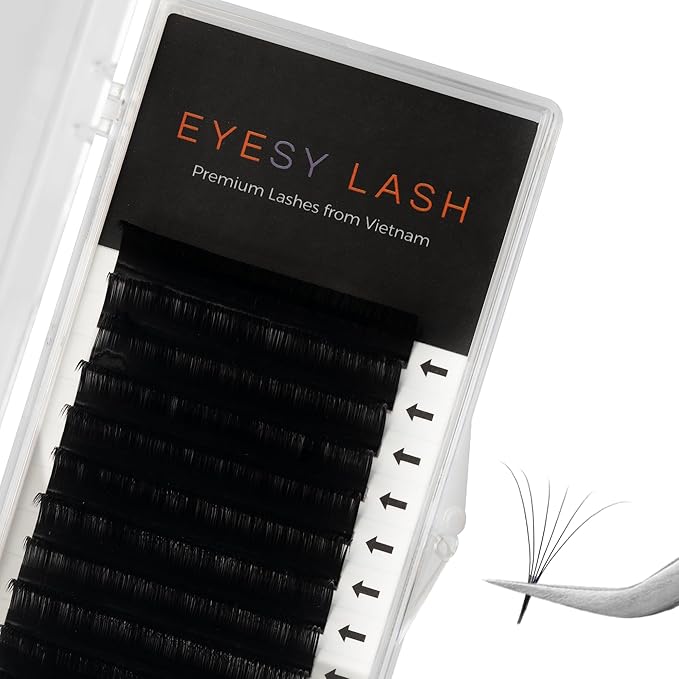 Eyesy Lash Cashmere Volume Eyelash Extensions Premium Individual Lashes - 0.07mm Thickness CC Curl 11mm Single Length - Super Soft Matte Black Single Eyelash Easy to Fan for Professional Salon Use