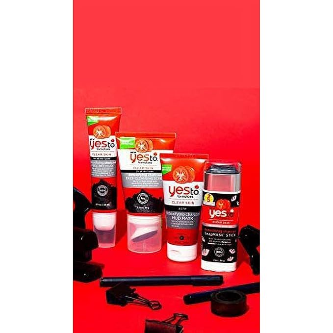 Yes To Tomatoes Clear Skin Detoxifying Daily Cleanser For Acne Prone Skin, Deep Clean, Salicylic Acid & Charcoal, 97% Natural Ingredients, 5 Fl Oz