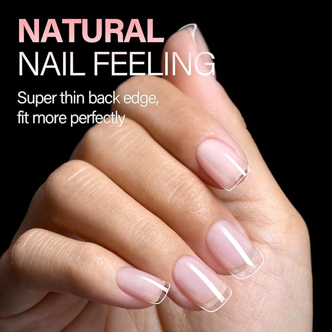 AILLSA Short Square Nail Tips, Fake Thickened Half Matte Nails Tips, Pre-shaped Press on False Nail Tip for Nail Salon 240PCS 15 Sizes with Storage Box