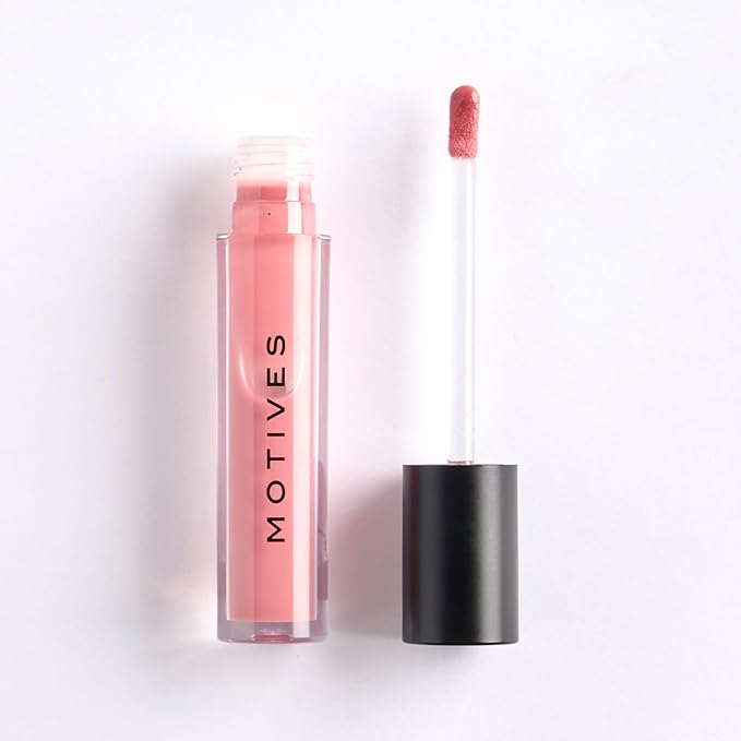 Motives® The Gloss- Clear Lip Gloss, Non-Sticky, High-Shine Formula for Comfortable, Long-Lasting Wear, 2 Sheer Shades (Strawberry, Full Size)