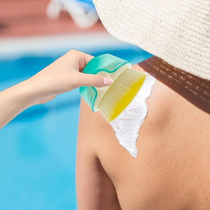 3 Pack Sunscreen Brush Applicator for Kids, Baby Sunblock Applicator with Protective Case, Sunscreen Applicator for kids, Adults, Child-Safe for Face and Body (3 pcs)