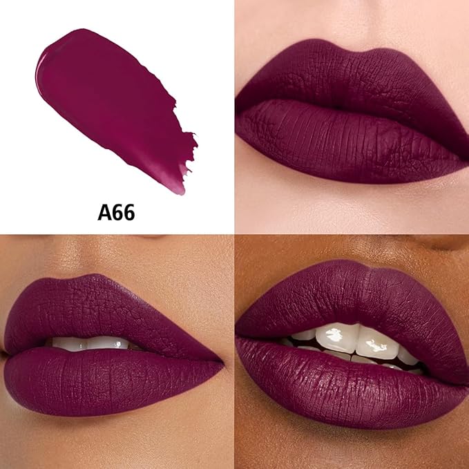Nude Berry Pink Lipstick 3Pc Long Lasting Lipsticks for Women Pigmented Smudgeproof Transferproof Vegan Cruelty Free Lip Color, A61/66/44