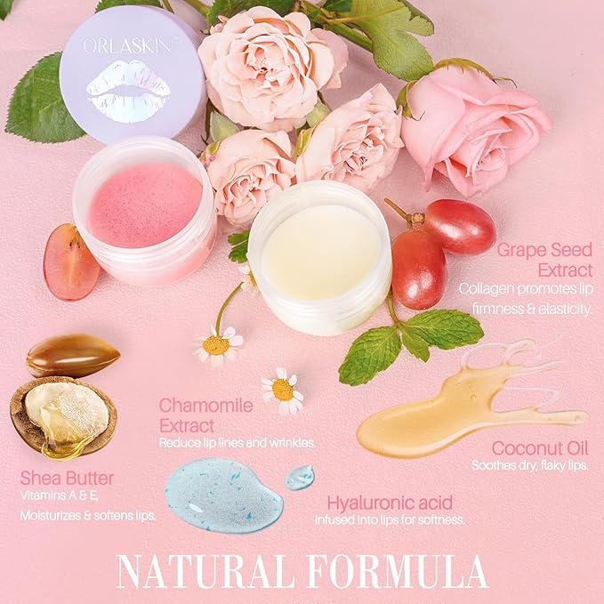 Lip Mask & Lip Scrubber Exfoliator Lip Sleeping Mask Overnight for Dark Lips to Lighten Moisturizer Lip Butter Balm for Dry Chapped Cracked Peel Lips Skin Care（Mint Flavor）