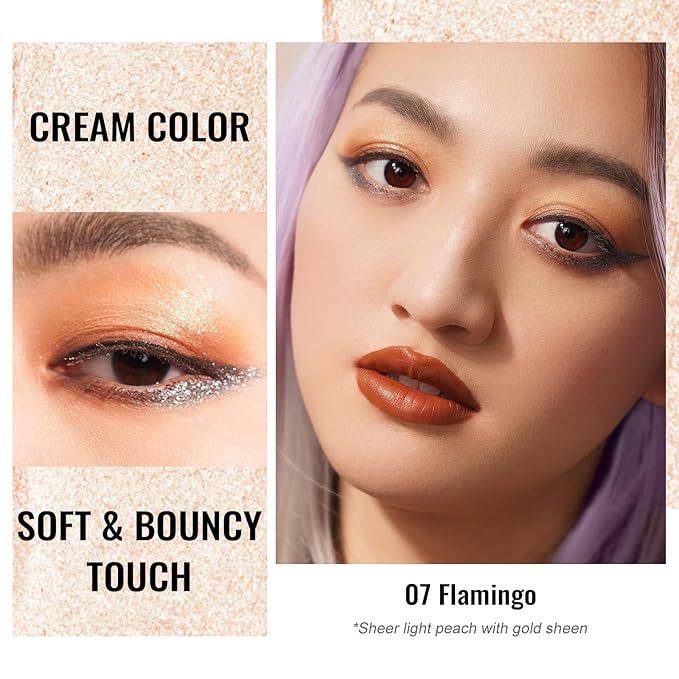 Oulac Cream Eyeshadow also for Highlighter Large Capacity Highly Pigmented Eye Shadow Waterproof &Long Lasting with Moisturizing Formula 07