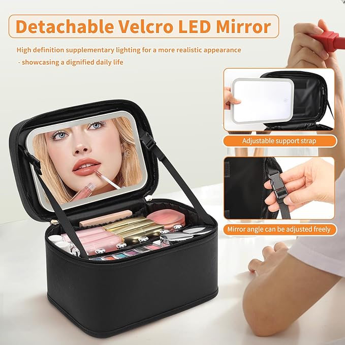 Ocheal makeup bag with led