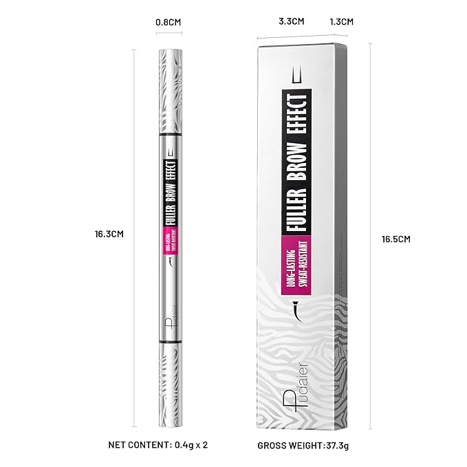 Pudaier 2 Pack 2 Fine Tip Eyebrow Pen, Waterproof Filling Faux Brow Makeup Pencils for Women with Precise Curved Brush-Tip to Fast Create Natural Hair-Like Brows, Last All-Day (Truffle)