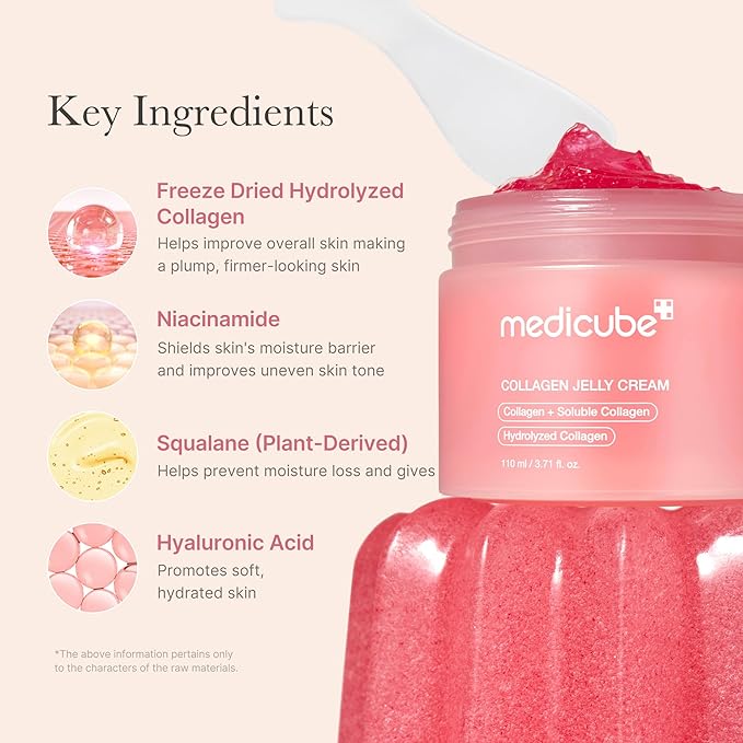 medicube Viral Collagen Big Size Duo: Collagen Jelly Cream 110ml and Triple Collagen Cream | Niacinamide, Hyaluronic Acid for Glowing, Fimer-Looking Skin | Holiday Stocking Stuffers