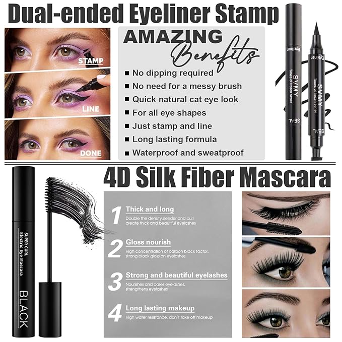 All in One Makeup Kit for Women Full Kit, Includes 12 Colors Naked Eyeshadow,Liquid Foundation, Lipstick Set, Mascara, Makeup Brush, Makeup Sponge, Eyebrow Powder, Eyebrow Soap, Eyeliner Stamp(#102)