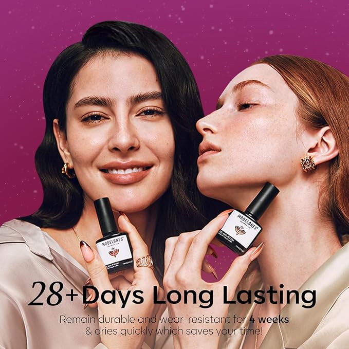 modelones Gel Nail Polish Set 6 Colors Red Burgundy Brown Purple Glitter Gel Nail Polish Color Changing Sparkle Shimmer Polish Kit Soak Off UV Nail Art DIY Salon Gifts For Women Girl