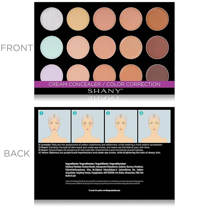SHANY Cream Concealer/Camouflage Color Correcting Palette - Layer 2 - Refill for the 6 Layer Mini Masterpiece Collection Makeup Set