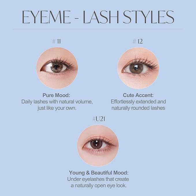 EYEME Eyelash x Artist Collaboration NO.12 Cute Accent – 5 Set Pack, Short Wispy False Eyelashes, Artist-Designed Cat Eye Lashes for a Subtle & Elegant Look, Genuine Korean Product