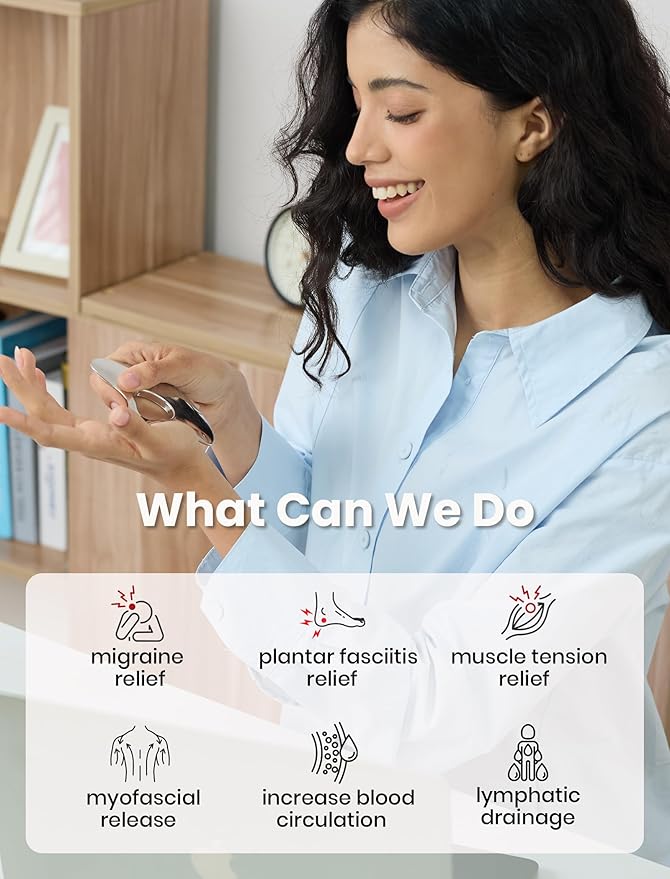 lifechill Heavy-Duty Stainless Steel Gua Sha, Muscle Scraper Tool, Lymphatic Drainage Massager for Self Care, Metal GuaSha Tool for Full Body, Trigger Point Massage Tools for Pain Relief