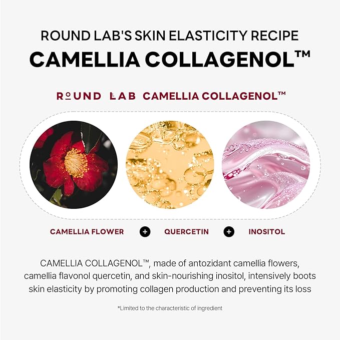 ROUND LAB Camellia Deep Collagen V Lifting Gel Mask 14EA | Double-chin Mask, Instant Cooling & Depuffing, Face Toning Belt, Collagen V-line, Improves Sagging Skin, Lifting & Firming 10g/0.35oz