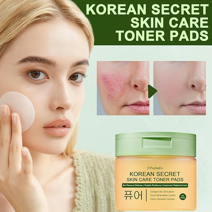 Korean Skin Care Toner Pads Snail Mucin Toning Polish Pads - Facial Skincare for Dark Spots, Wrinkles & Dull Skin - Hydrating Facial Treatment - 100 Count