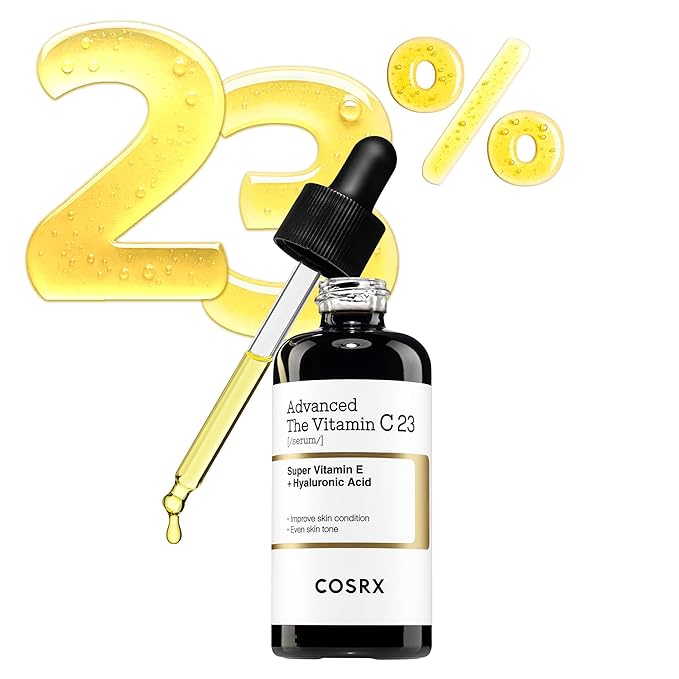 COSRX Advanced Pure Vitamin C 23% Serum with Vitamin E & Glutathione (Renewal), Korean Vitamin C Serum for Fine Lines, Uneven Skin Tone & Dull Skin, 0.67oz, Korean Skin Care, Stocking stuffers