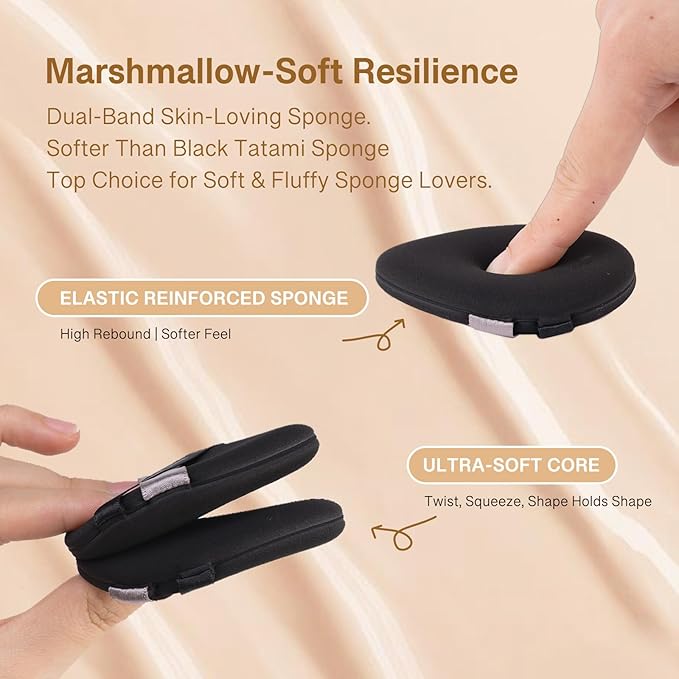 Momo's Workshop Makeup Sponge Puff, Large Beauty Puff for Quick Flawless Makeup, Concealer Puff for Liquid & Cream Foundation 2pcs