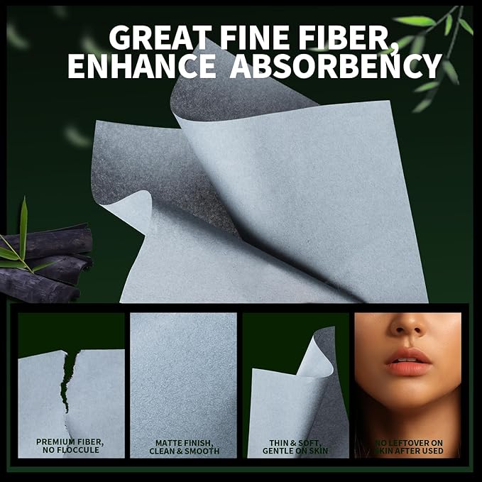 1200PCS Blotting Paper for Oily Skin, Natural Bamboo Face, Makeup
