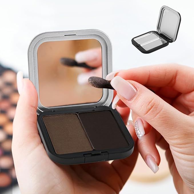 2Pcs Empty Eyeshadow Palette - Refillable DIY Makeup Palette with Grids for Makeup Pans - Custom Cosmetic Organizer Case for Blush Lipstick Powder Travel