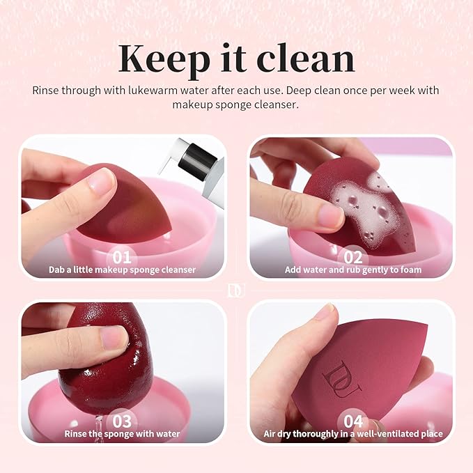 DUcare Christmas Sponges Makeup Blender Sponge for blending liquid Foundations, Powders and Creams
