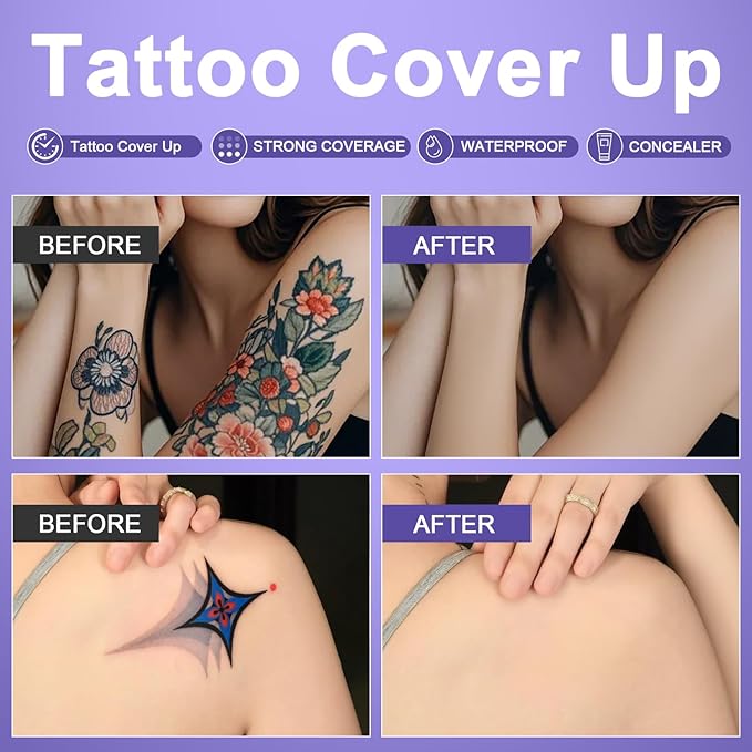 Body Concealer Cream 3.65 Fl Oz - Full Coverage for Tattoo Cover Up & Uneven Tone - Lightweight Natural Finish - Daily Moisturizing Face & Body Makeup with Centella Asiatica (Golden Radiance)