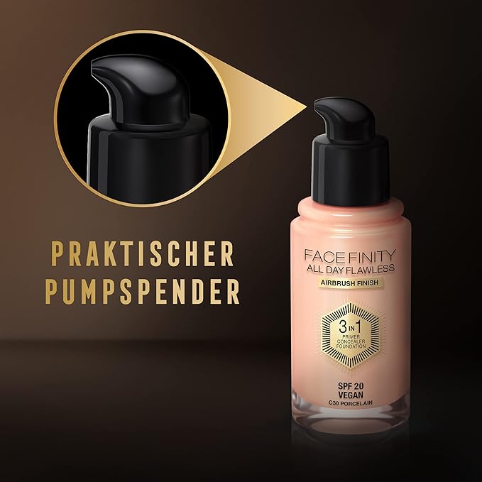 Max Factor Facefinity All Day Flawless 3 In 1 Foundation SPF 20, No. 30 Porcelain