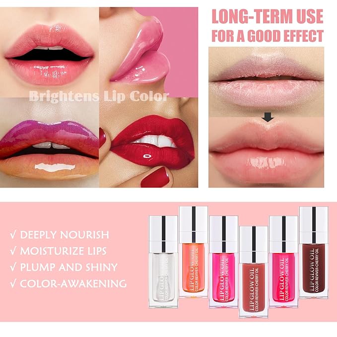 2PCS Lip Oil Set, Hydrating Lip