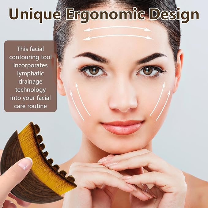 Lymphatic Contour Face Brush,Lymphatic Drainage Massager for Face and Body,Ergonomically Designed to Fit The Skin Precisely,Improves Skin