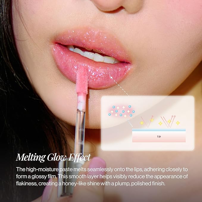 ENTROPY MAKEUP Tulle Lip Gloss, Lightweight 3D Pearl Shimmer, Ultra-Gloss High Shine, Non-Sticky Moisturizing Lip Gloss with Peptide Complex, Voile