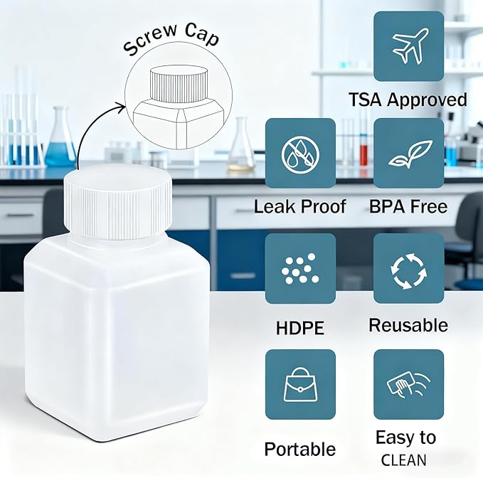 20ml Leak Proof Plastic Bottles with Caps for Liquids Sample, Reusable Small Bottles Containers for Travel, Camping and Hiking (Translucent, 10 Pcs)