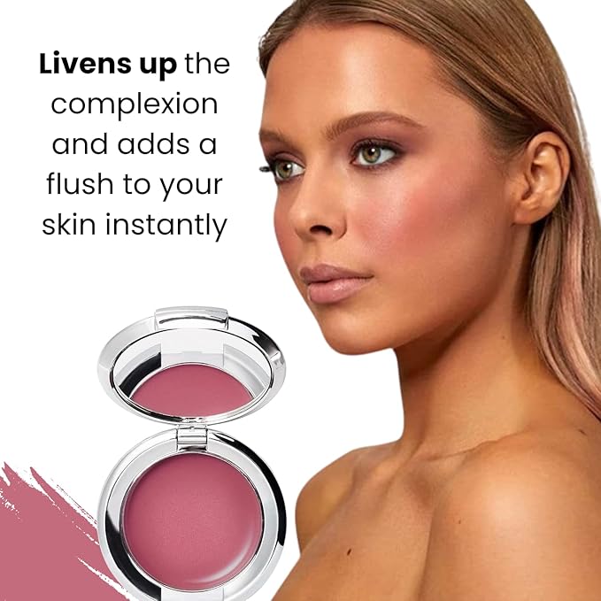 Nude Envie - Cream Blush - Creamy & Blendable for Easy Application - Pigmented Long-Lasting Dewy Finish - With Hyaluronic Acid - Mirror Compact - Vegan, Paraben-Free & Cruelty-Free - Passion