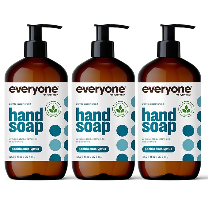 Everyone Liquid Hand Soap, 12.75 Ounce (Pack of 3), Pacific Eucalyptus, made with Essential Oils for kitchen and bathroom