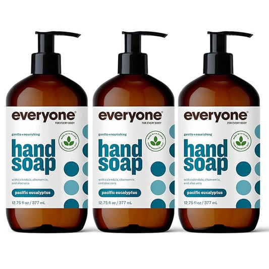 Everyone Liquid Hand Soap, 12.75 Ounce (Pack of 3), Pacific Eucalyptus, made with Essential Oils for kitchen and bathroom