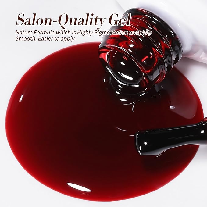 Born Pretty Fall Winter Jelly Gel Nail Polish Amber Crystal Transparent Brown Orange Red Blooming Marble Effects Gel Polish Nail Art Manicure DIY at Home and Salon 6PCS 7ML