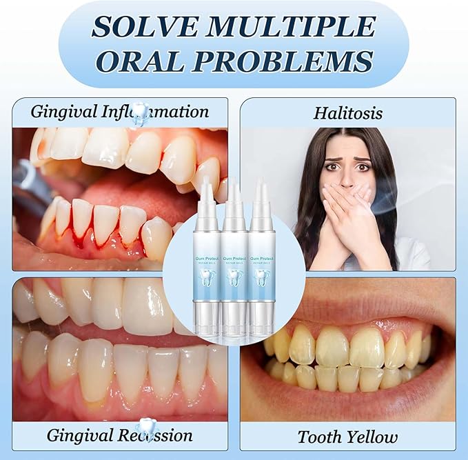 Neslemy Gum Gel,Neslemy Gum Shield Therapy-Gel,Teeth Whitening Gums Instant Soothing Gels,Dentizen Gum- TherapyGel,Instant Tooth Whitening Pens for Oral Care (3PCS)