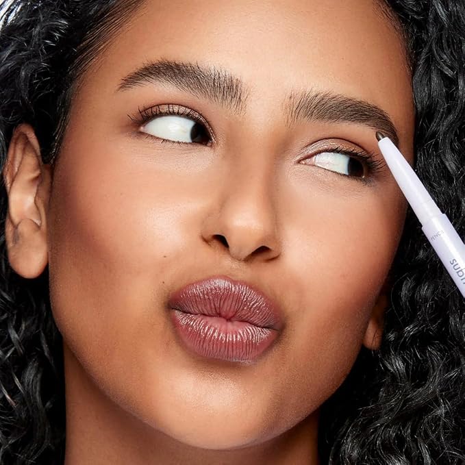 3-in-1 Brow Pencil - Vegan, Smudge-Proof, with Spoolie Brush and Clear Gel - Best Eyebrow Pencil for Fluffing, Filling, and Setting Brows, Dark Brown