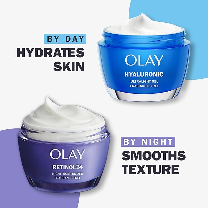 Olay Hyaluronic Acid Face Moisturizer, Instant Hydration for Women, Fragrance-Free - Dry Skin Solution, Glowing, Smoothing, Plumping, Renewing - Niacinamide, Amino Peptides 1.7 Oz