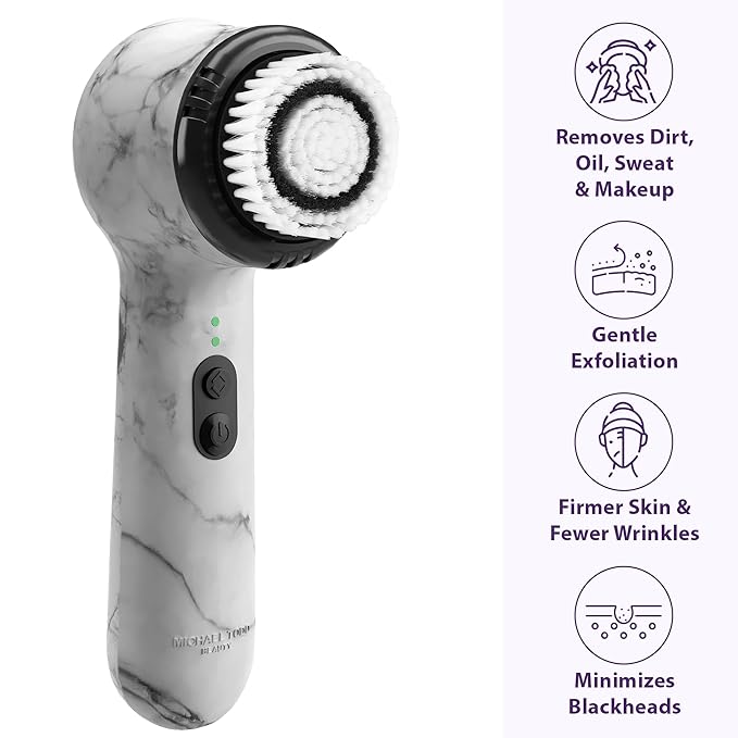 Michael Todd Beauty Soniclear Allure 2024 Best of Beauty Winner Facial Cleansing + Exfoliation Brush System with 4 speeds, Serum Infusion Head + Travel Case