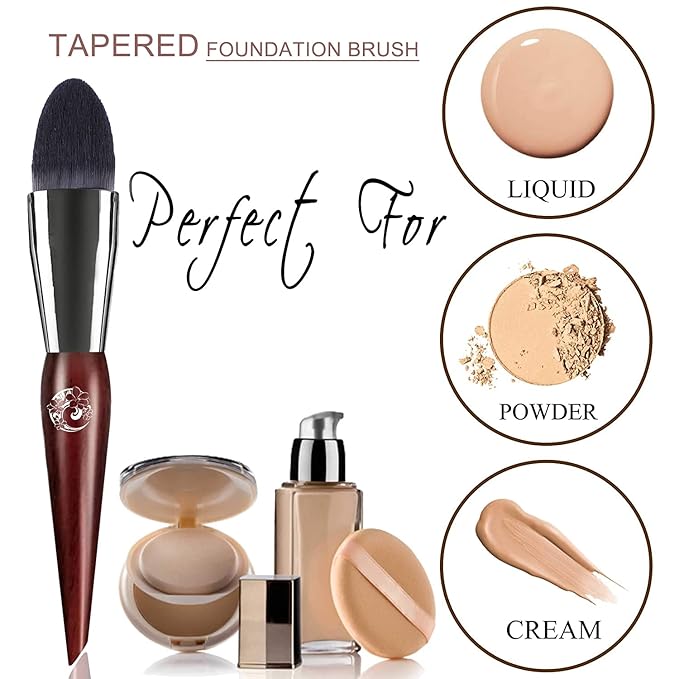 ENERGY Concealer Brush,Tapered Kabuki Foundation Makeup Brush for Under Eye Concealing Blending Liquid Cream Setting Powder Make Up for Full Coverage Cosmetic Applicator Soft Dense Makeup Tool